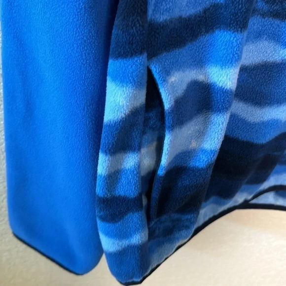 Lands End Mens Radiant Blue Mountain Heritage Fleece Pullover Sweater Large - Picture 5 of 6